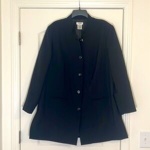 Liz Baker 5 Button Black Blazer Lined Suit Jacket Size 20W